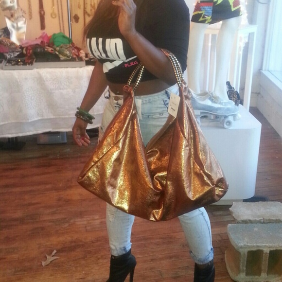 SOLD Metalic gold handbag