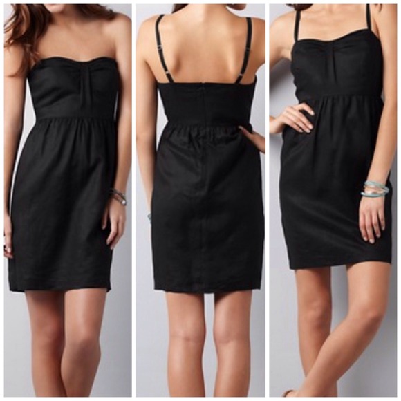 LOFT Dresses & Skirts - NWOT black sweetheart linen dress from LOFT