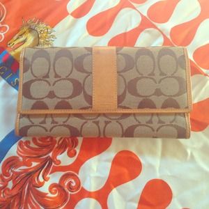 COACH Legacy Printed Signature Check Book Wallet
