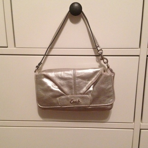Silver Coach wristlet