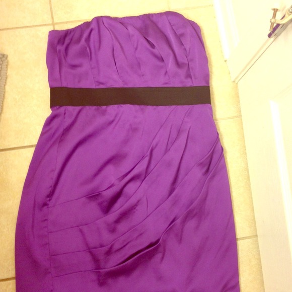 PURPLE EXPRESS STRAPLESS DRESS