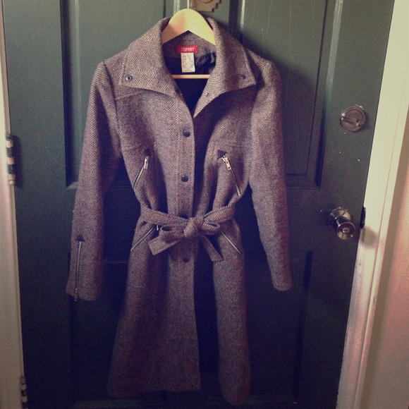 Tweed Brown Wool Coat from ESPRIT