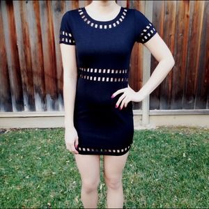 Laser-cut Black Dress