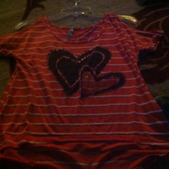 Pink stripped shirt with shoulder holes