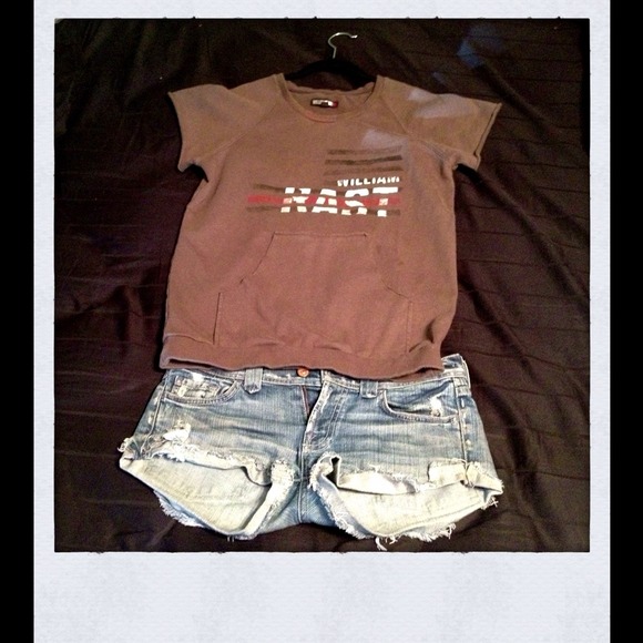 William Rast Sweatshirt w/ Cutoff Sleeves XS