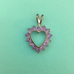 REDUCED Adorable Silver and Amethyst Heart Pendant