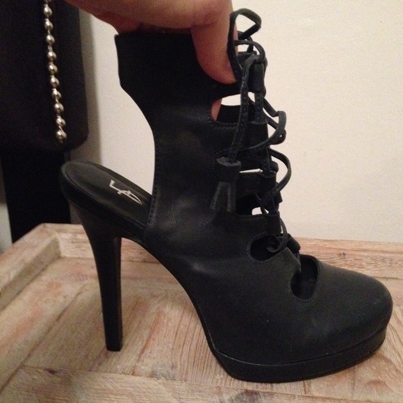 Tassel Lace-Up Heels - Picture 2 of 2