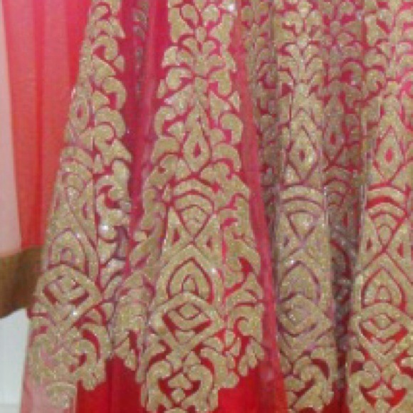 Anarkali dress with churidar and net dupatta - Picture 2 of 3