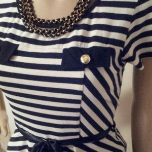 New Monteau striped peplum top