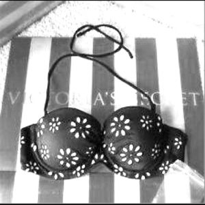 Victoria's Secret black and white flower swimtop