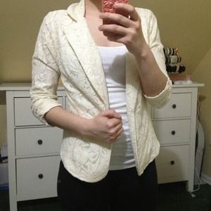 Cream Lace Blazer