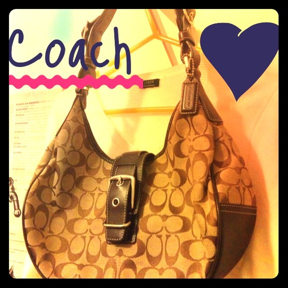 Coach Brown Signature Print Handbag