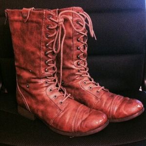 American Eagle Brown Lace up Combat Boots