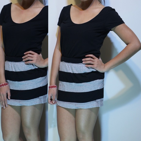 Dresses & Skirts - Grey&black stripe skirt ❌SOLD OUT❌