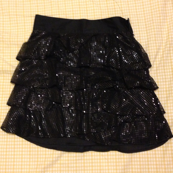 Black sequin skirt