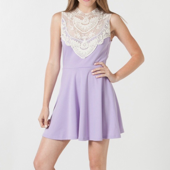 Dresses & Skirts - BUNDLE NWOT Purple crochet open back dress