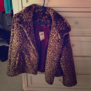 Lucky brand cheetah fur coat