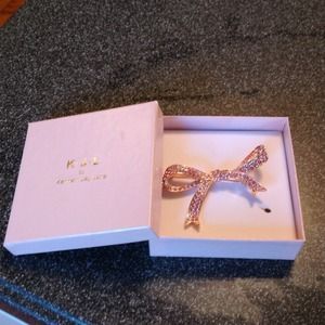 Kenneth Jay Lane pink bow pin