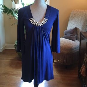 Sky NWT 3/4 "diamond" embedded shirt navy