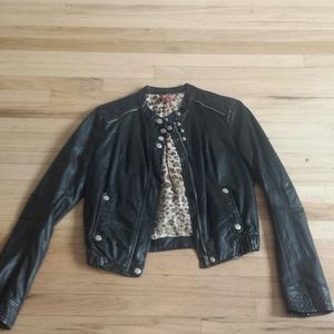 Black leather jacket