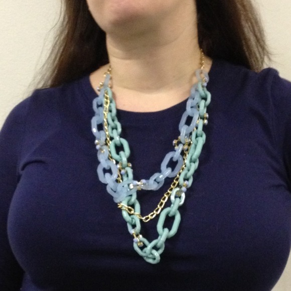 Multi layer blue necklace - Picture 2 of 2