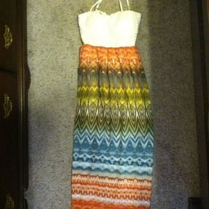 Aztec print maxi dress. Never been worn; no tags