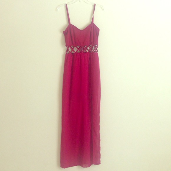 Dresses & Skirts - Oxblood maxi with exposed waist.