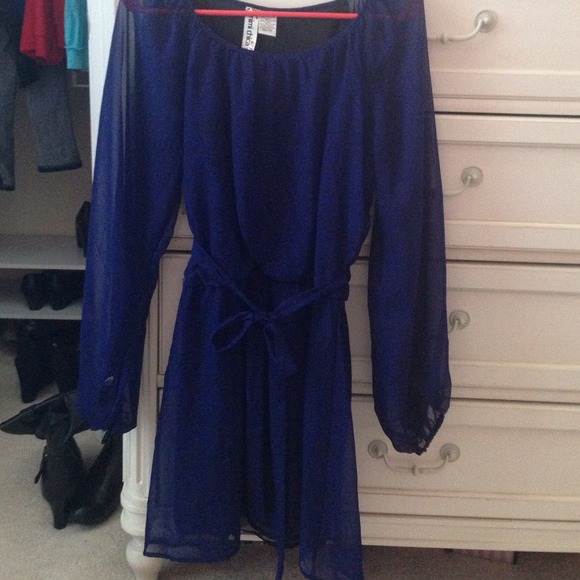 Blue and black dress