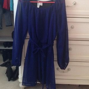 Blue and black dress