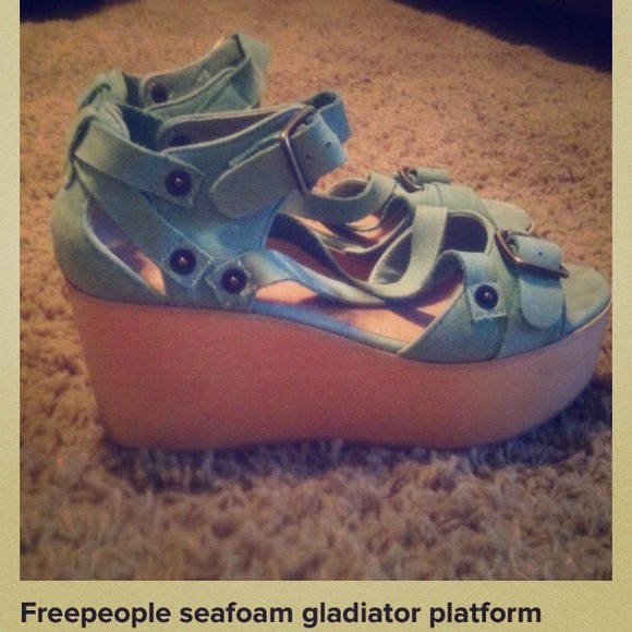 Freepeople seafoam gladiator platform