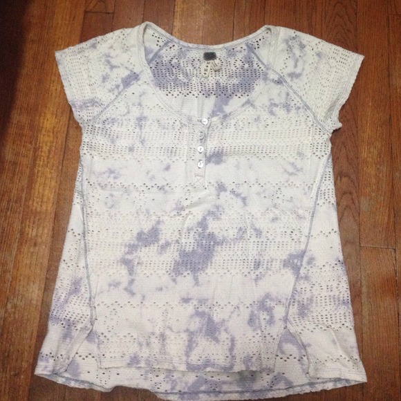 Free People tie dye eyelet top