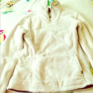 NorthFace Zip Hoodie Size Medium in Cream.