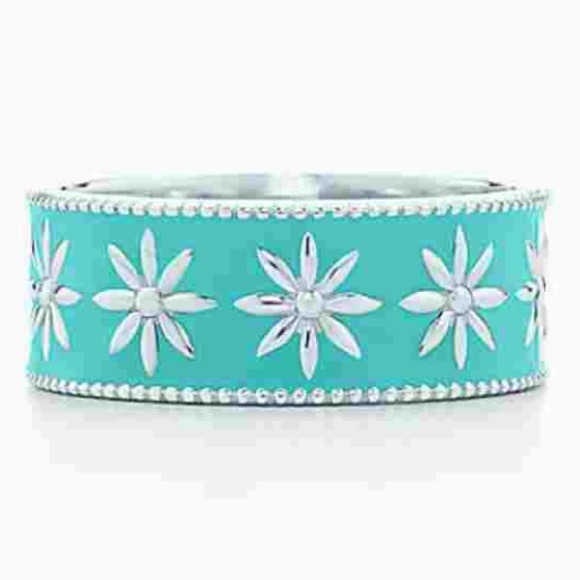 T&CO daisy - blue enamel ring