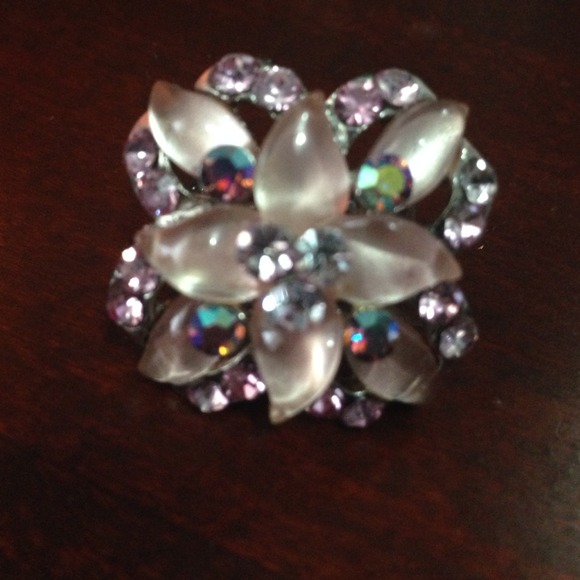 3 for $12. Pink flower rhinestone ring