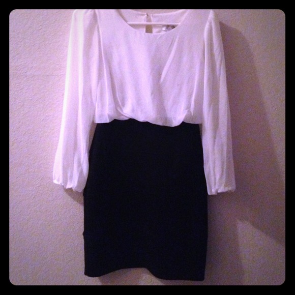 Black and White Form-Fitting Dress