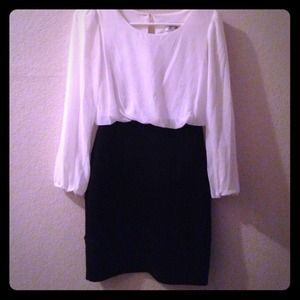 Black and White Form-Fitting Dress