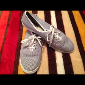 Blue and white stripped vans!