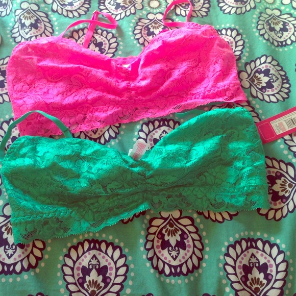 Two xhilaration lace bralettes.