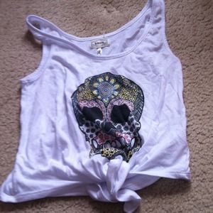Skull tie tank top