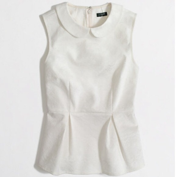 ❌TRADED❌J. Crew Peter Pan Collar Peplum Top