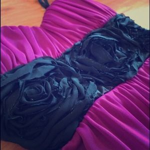 Rosette Empire dress- Grape