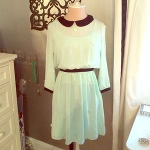 Turquoise Dress with slip.