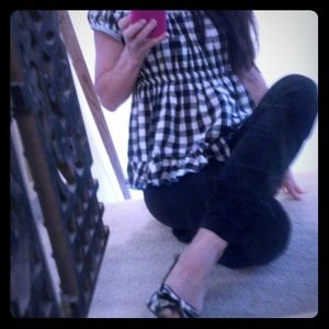 Reduced today checkerboard heels with babydoll