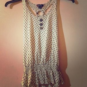 Khaki and brown polka dot tank