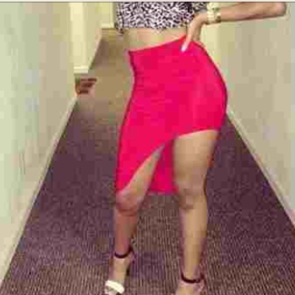 Red Asymmetrical Skirt