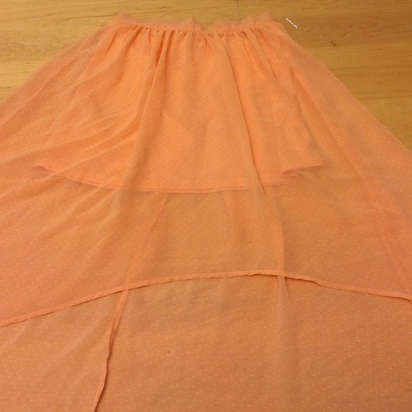 High-low coral polka dots skirt (12 thru PP) - Picture 2 of 2