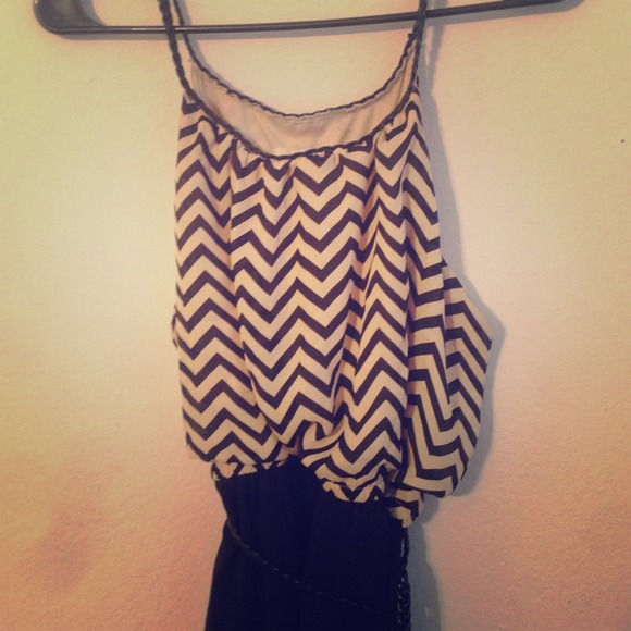 Chevron high low dress.