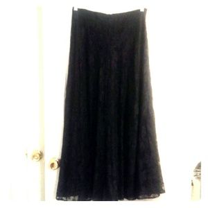 Black lace maxi skirt