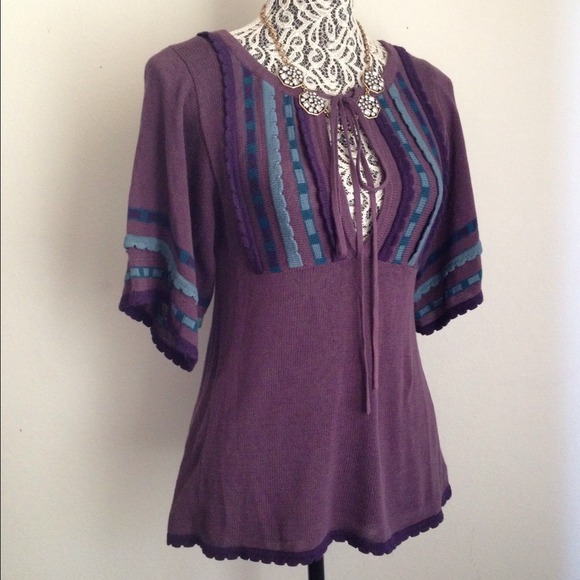 NWOT Marc Jacobs // Purple 70s Inspired Top - Picture 2 of 4