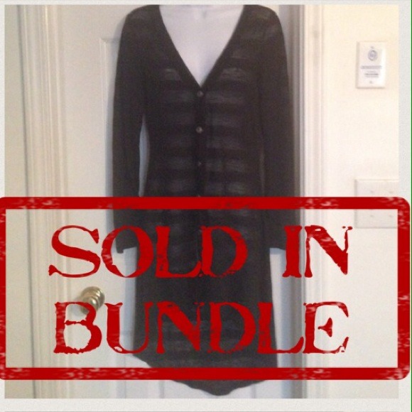 Black sheer cardigan sweater high and low